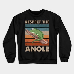 Respect The Anole Cute Lizard Reptile Lover Crewneck Sweatshirt